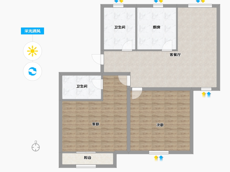 浙江省-杭州市-盛世嘉园(公寓住宅)-102.64-户型库-采光通风