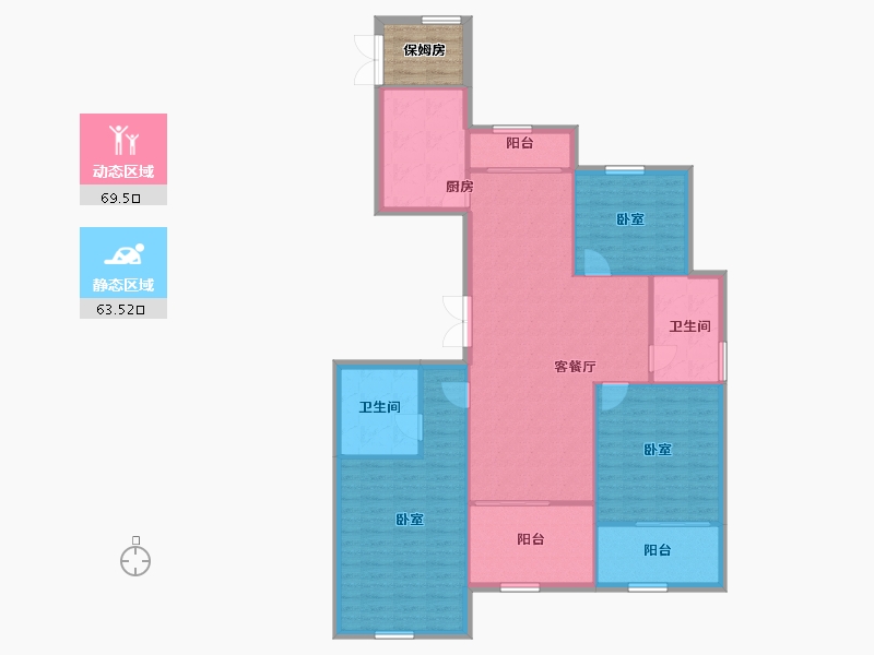 浙江省-金华市-久府和园-127.30-户型库-动静分区