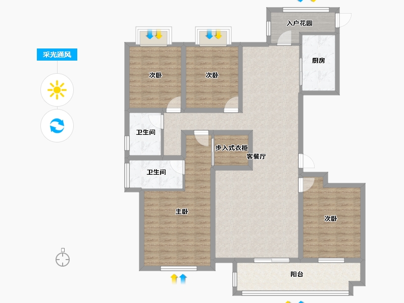 浙江省-杭州市-中国铁建江南国际城-133.56-户型库-采光通风