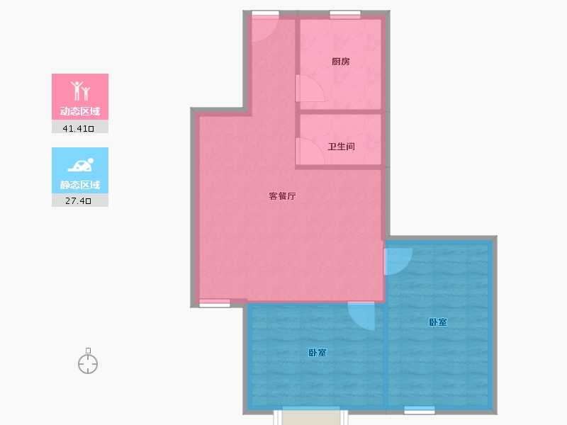 山东省-青岛市-宜昌馨苑-62.58-户型库-动静分区