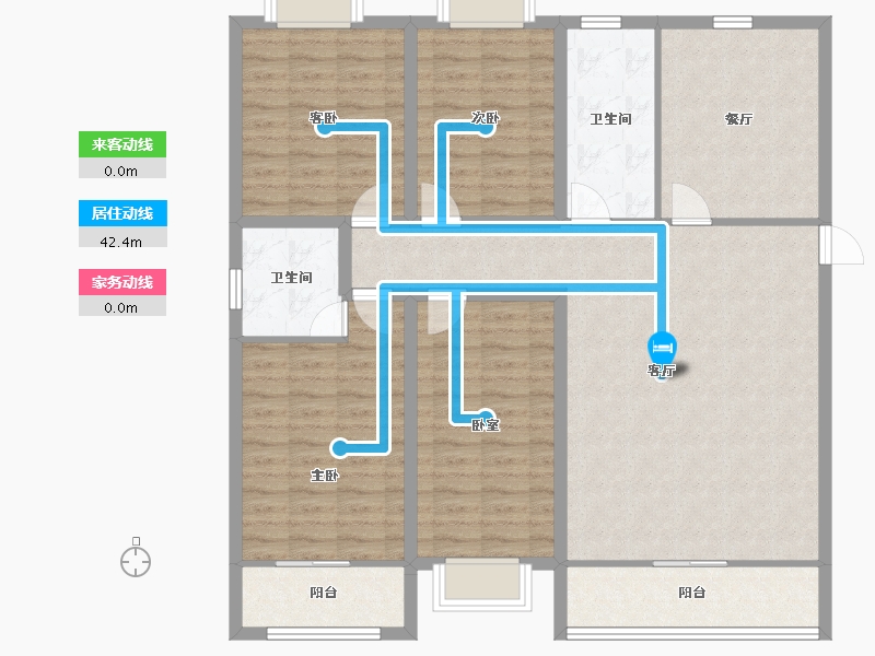 浙江省-杭州市-盛世嘉园(公寓住宅)-126.28-户型库-动静线