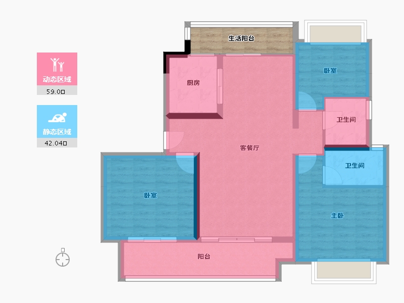 安徽省-宣城市-恒邦观澜府-96.00-户型库-动静分区