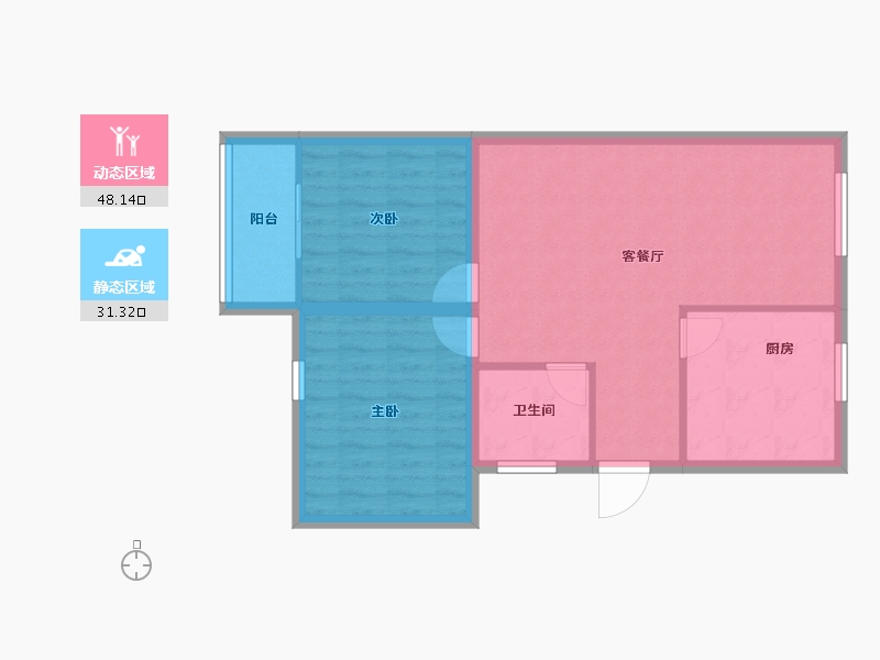 浙江省-杭州市-庆春苑-71.86-户型库-动静分区