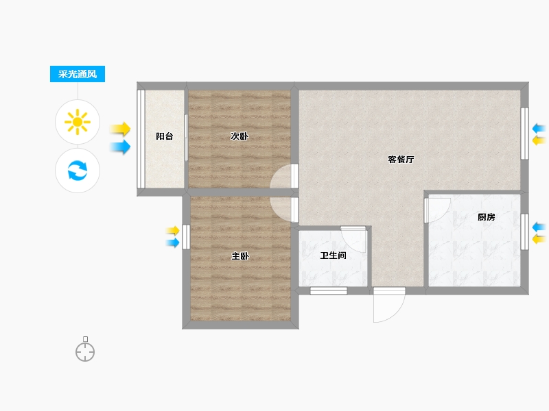 浙江省-杭州市-庆春苑-71.86-户型库-采光通风