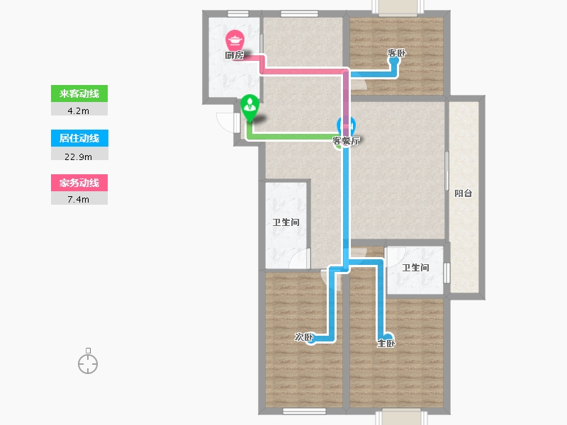 浙江省-杭州市-金域兰庭-115.19-户型库-动静线