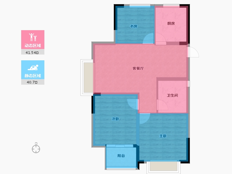 辽宁省-阜新市-日月明园-74.00-户型库-动静分区