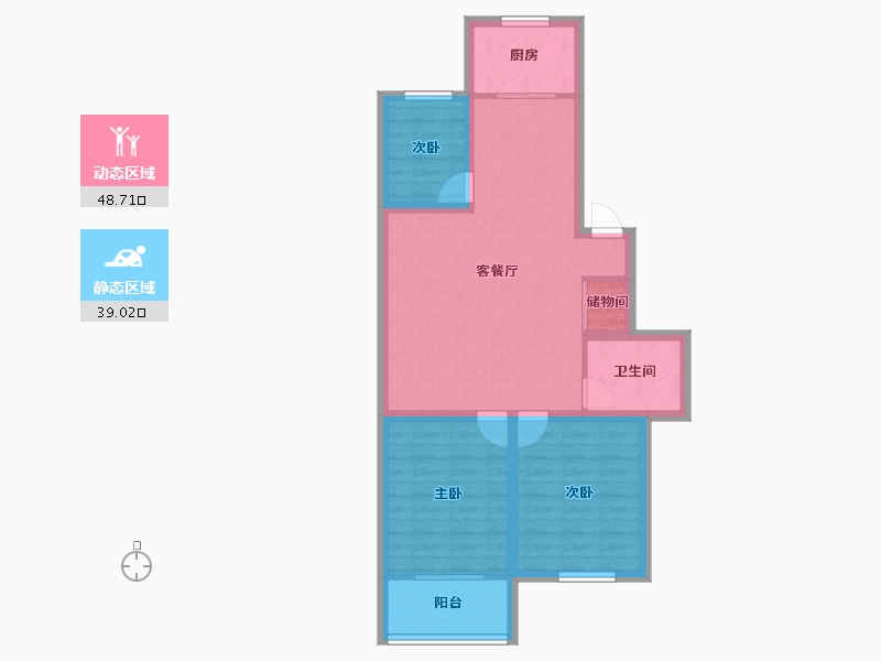 浙江省-杭州市-庆春苑-78.50-户型库-动静分区