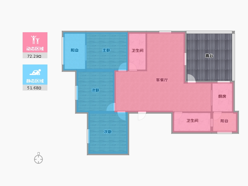 浙江省-杭州市-滨水名庭-132.04-户型库-动静分区