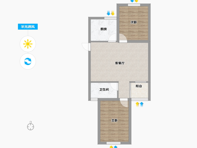 浙江省-杭州市-庆春苑-57.59-户型库-采光通风