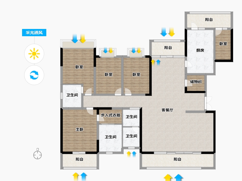 四川省-成都市-鼎盛南苑-232.48-户型库-采光通风