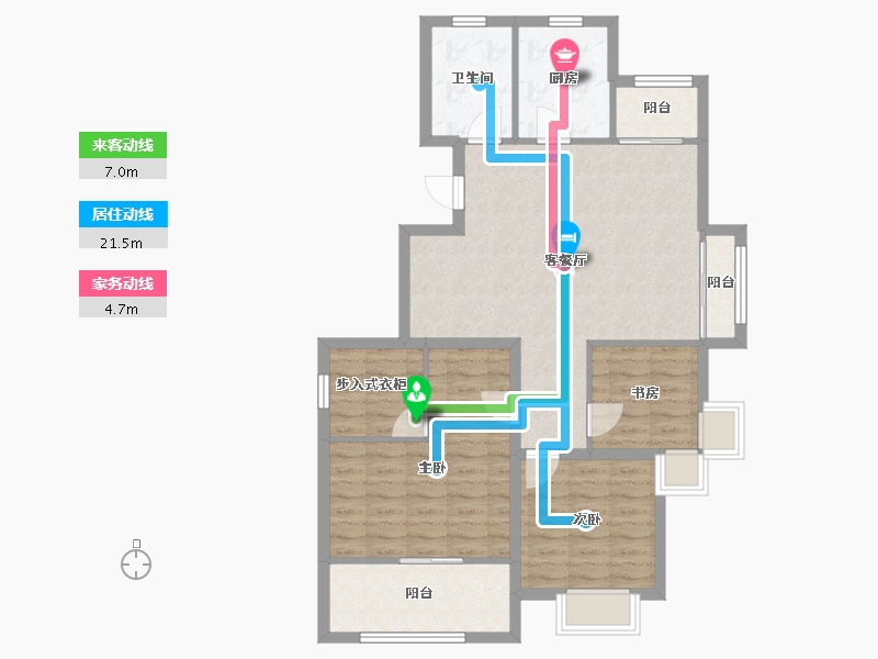 浙江省-杭州市-湘云雅苑-91.86-户型库-动静线