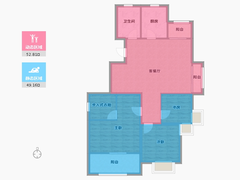 浙江省-杭州市-湘云雅苑-91.86-户型库-动静分区