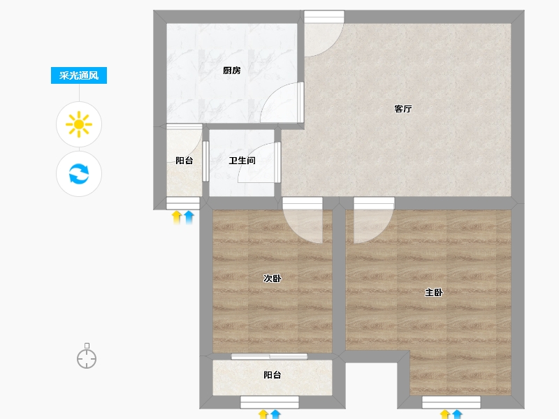 安徽省-合肥市-蜀南庭苑(南新庄社区北区)-42.36-户型库-采光通风