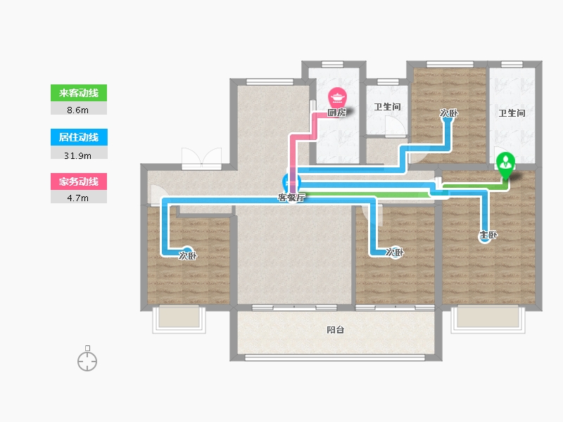 陕西省-安康市-陕建文澜公馆-120.00-户型库-动静线