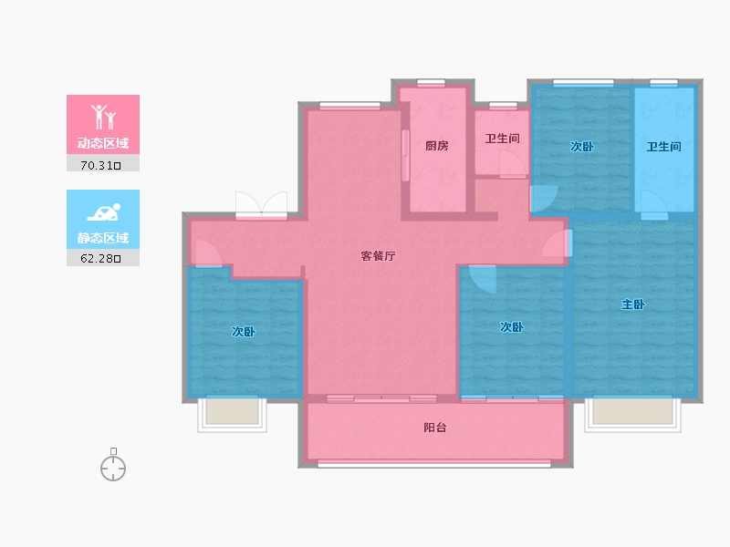 陕西省-安康市-陕建文澜公馆-120.00-户型库-动静分区