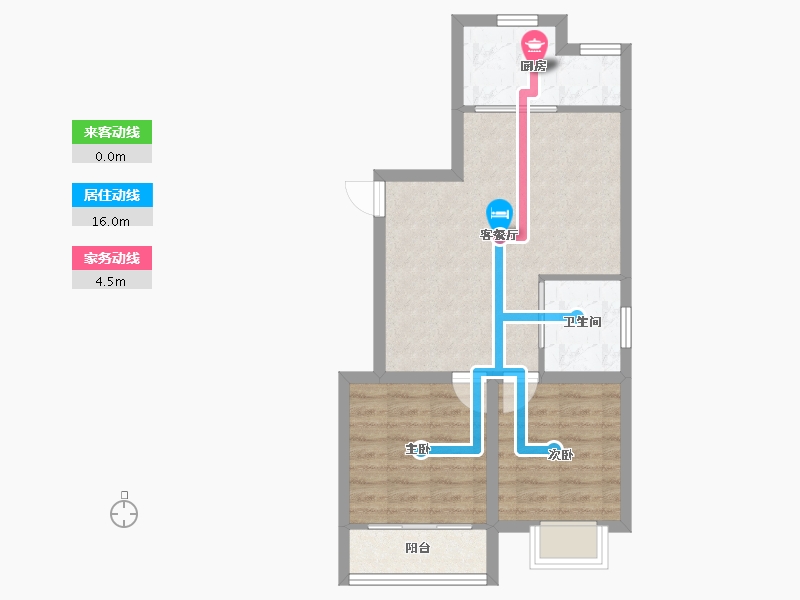 浙江省-杭州市-东新园新湖苑-56.38-户型库-动静线