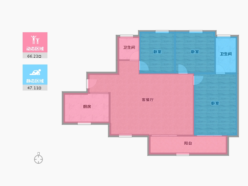 陕西省-咸阳市-金科世界城-104.68-户型库-动静分区