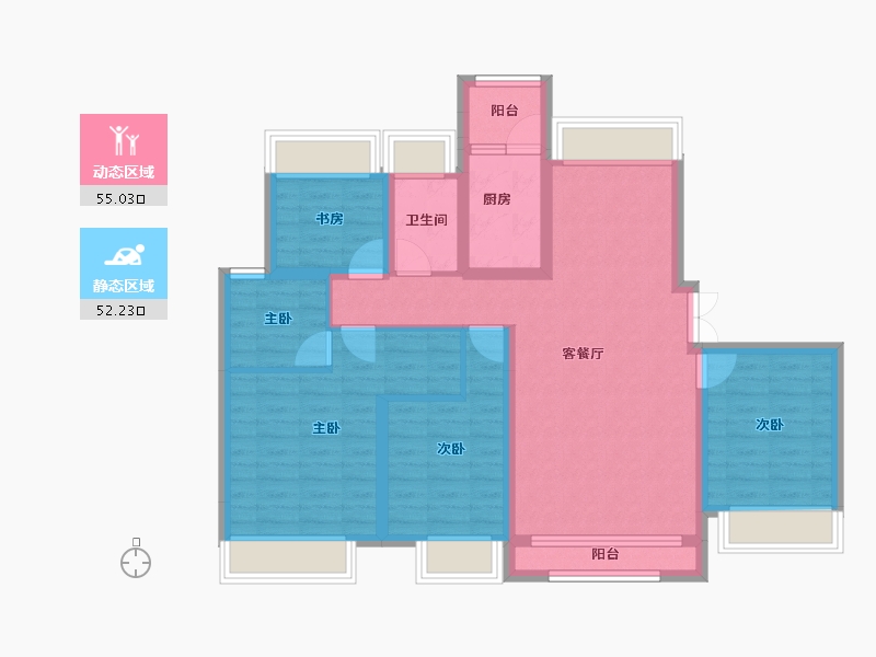 湖南省-常德市-香江悦府-94.99-户型库-动静分区