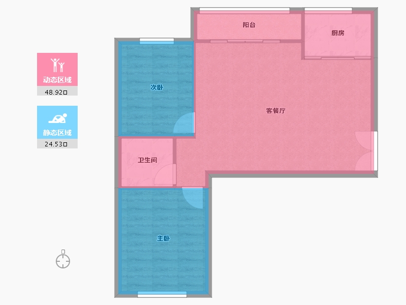 山东省-烟台市-天籁花园小区-67.50-户型库-动静分区