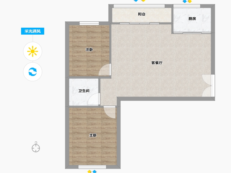 山东省-烟台市-天籁花园小区-67.50-户型库-采光通风