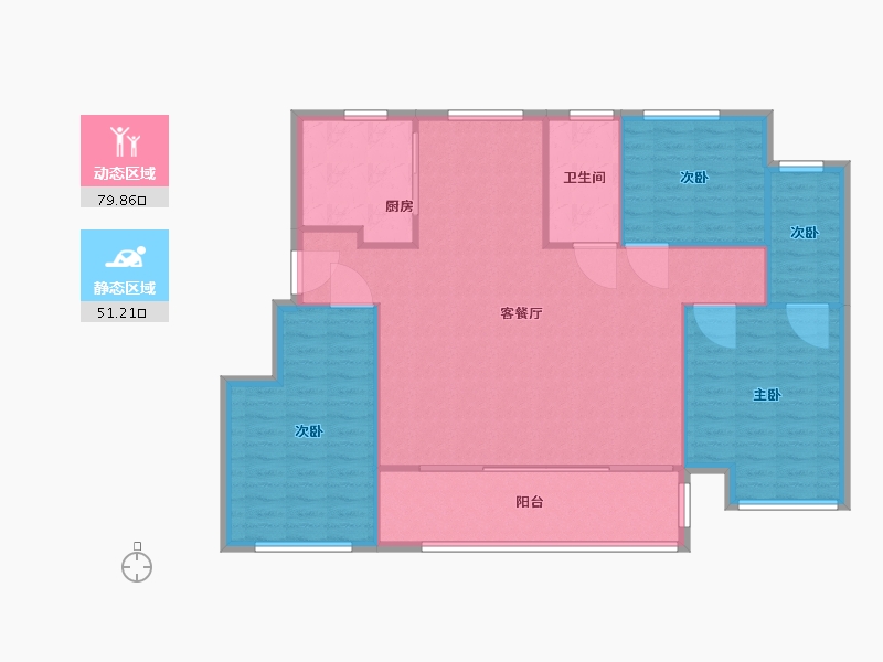 江苏省-无锡市-百郦华庭-121.79-户型库-动静分区