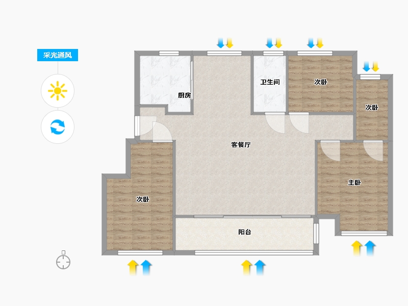 江苏省-无锡市-百郦华庭-121.79-户型库-采光通风