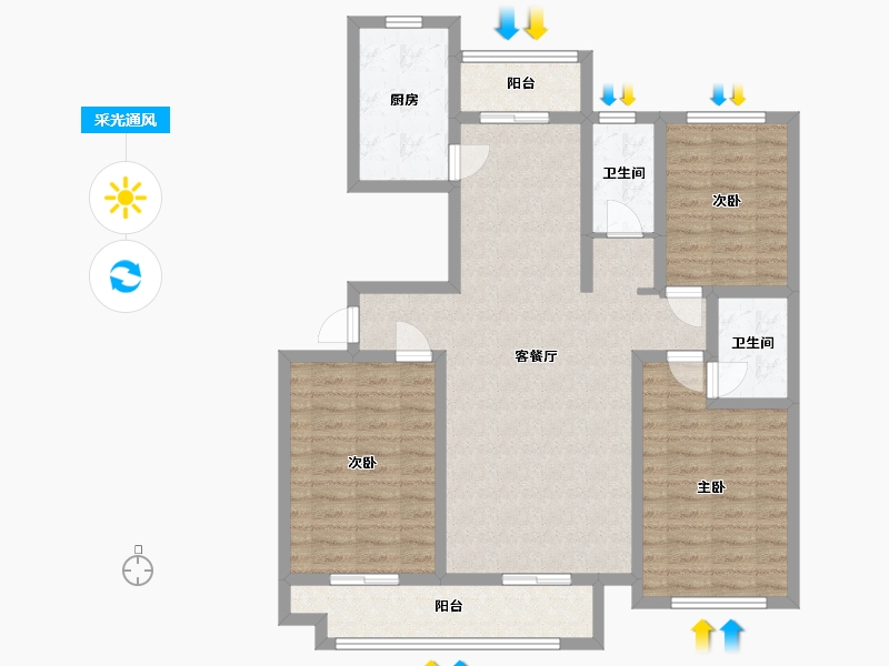 河北省-石家庄市-瑞祥华府-112.24-户型库-采光通风