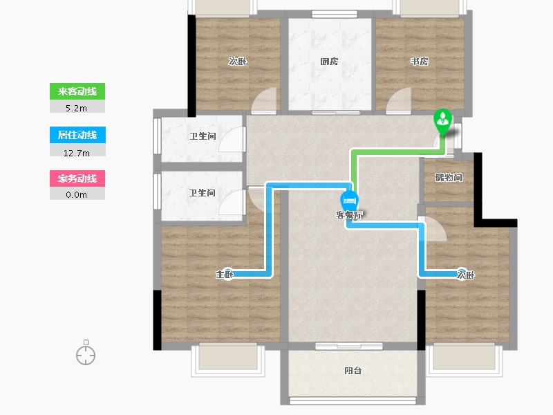 江苏省-镇江市-中南·林清月雅苑-97.39-户型库-动静线