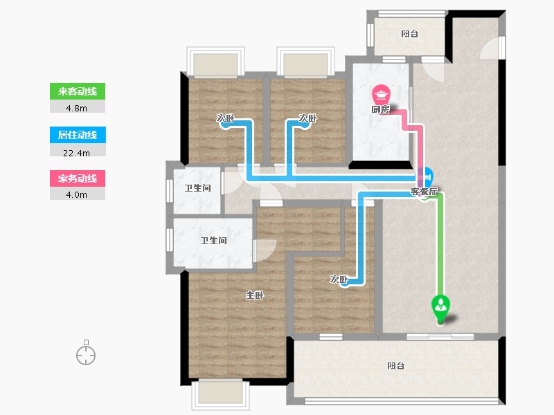 湖北省-黄冈市-玲珑家园-111.20-户型库-动静线