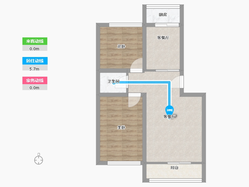 辽宁省-大连市-金源北里安居小区-51.70-户型库-动静线