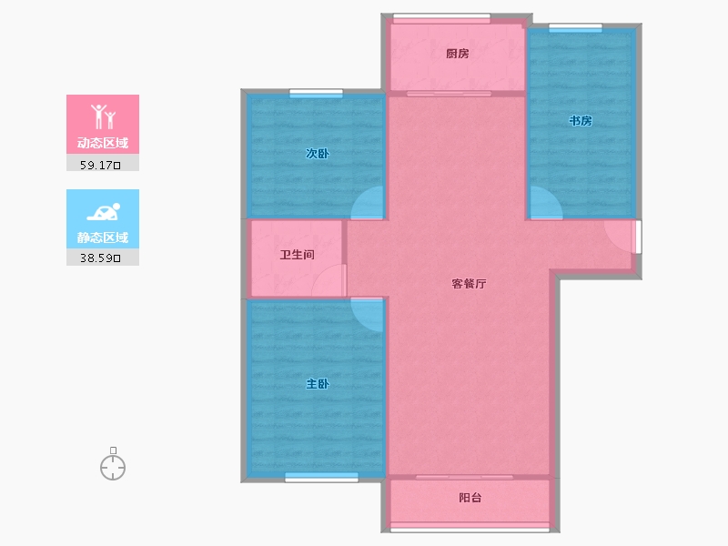 山东省-烟台市-天籁花园小区-89.99-户型库-动静分区