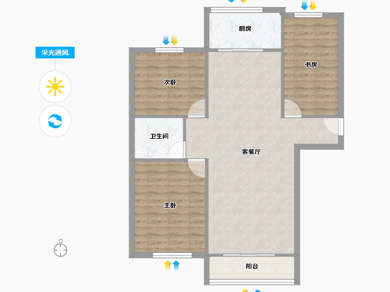 山东省-烟台市-天籁花园小区-89.99-户型库-采光通风