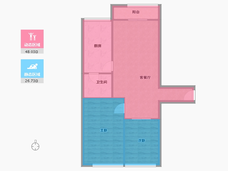 辽宁省-大连市-北良公寓-67.96-户型库-动静分区