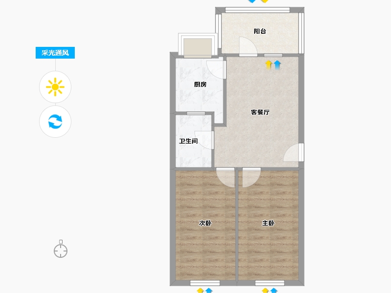 甘肃省-兰州市-五建西固小区-55.22-户型库-采光通风