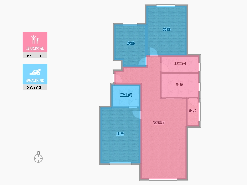 河北省-廊坊市-世嘉正园-111.82-户型库-动静分区