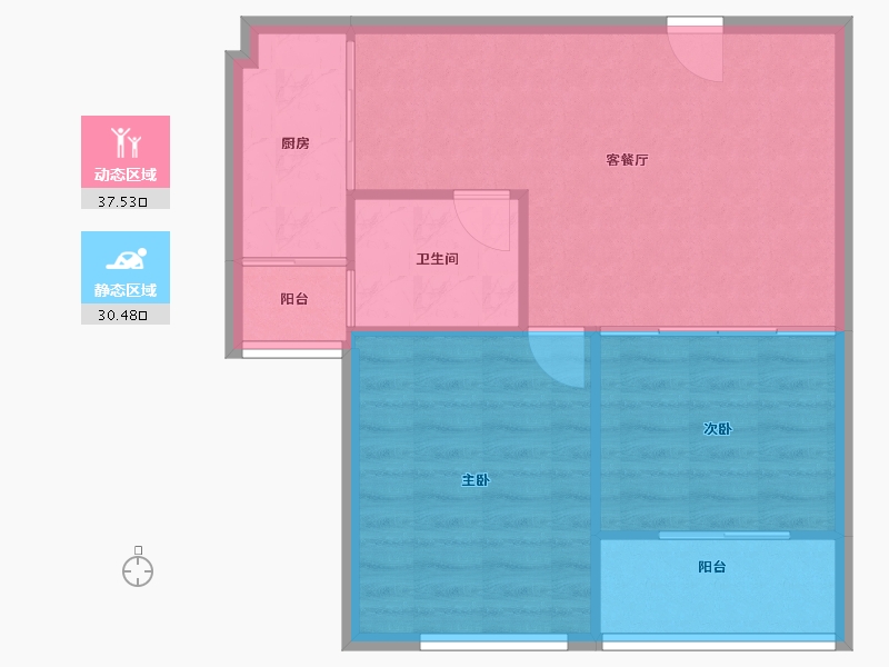 山东省-烟台市-天籁花园小区-62.44-户型库-动静分区