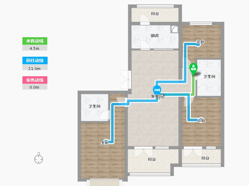 河北省-衡水市-天元怡水花园-107.28-户型库-动静线