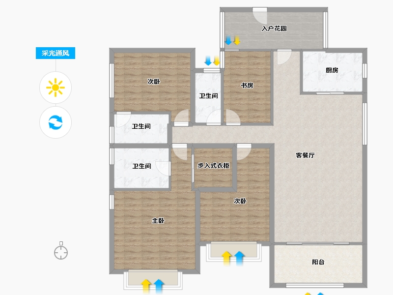 北京-北京市-万科皇马郦宫-156.00-户型库-采光通风