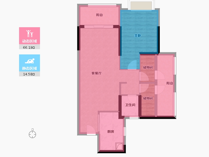 广东省-中山市-雅居乐江玥花园-71.20-户型库-动静分区