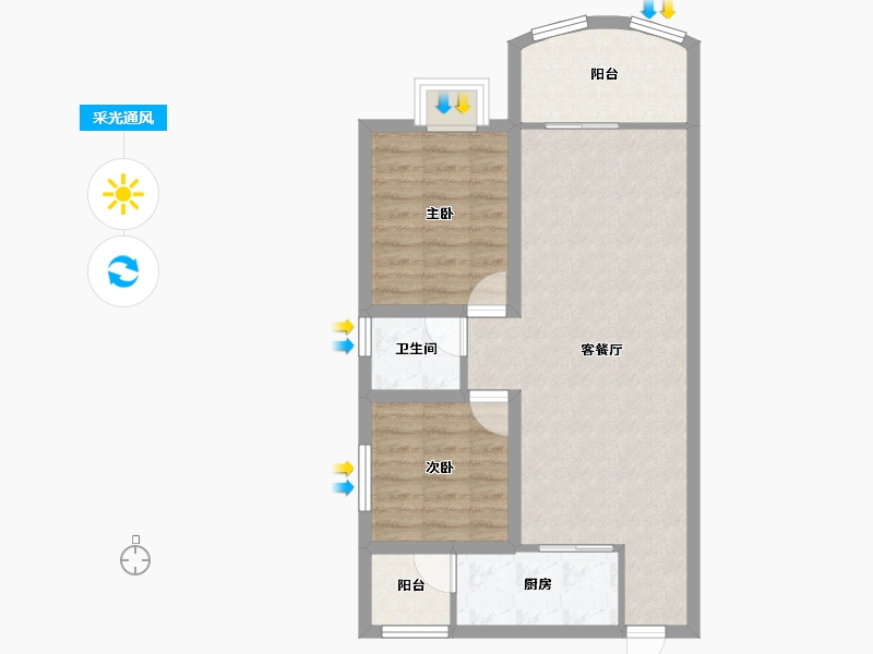 广东省-广州市-绿佳花园-67.46-户型库-采光通风