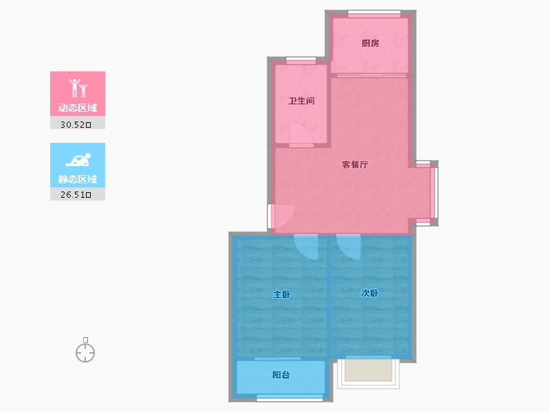 山东省-烟台市-三和北苑-57.60-户型库-动静分区