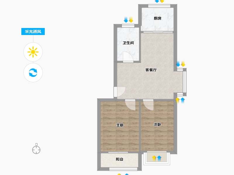 山东省-烟台市-三和北苑-57.60-户型库-采光通风