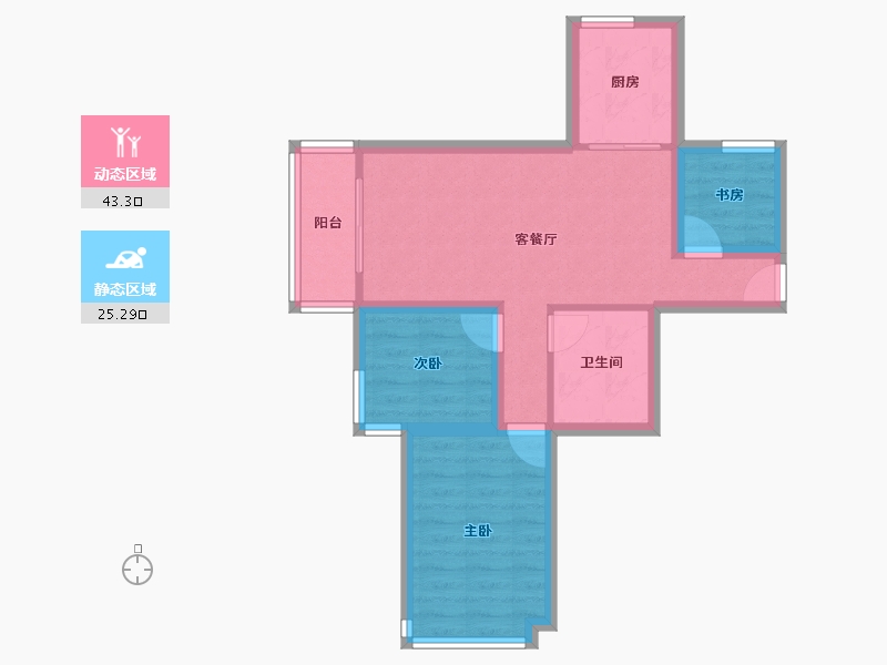 山东省-青岛市-西海景苑-60.37-户型库-动静分区