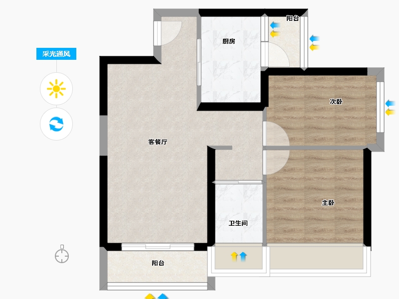 广东省-广州市-科慧花园-55.00-户型库-采光通风