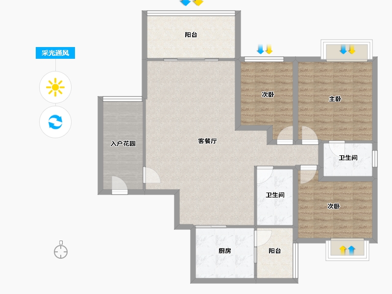 广东省-广州市-新都盛世名门-111.68-户型库-采光通风