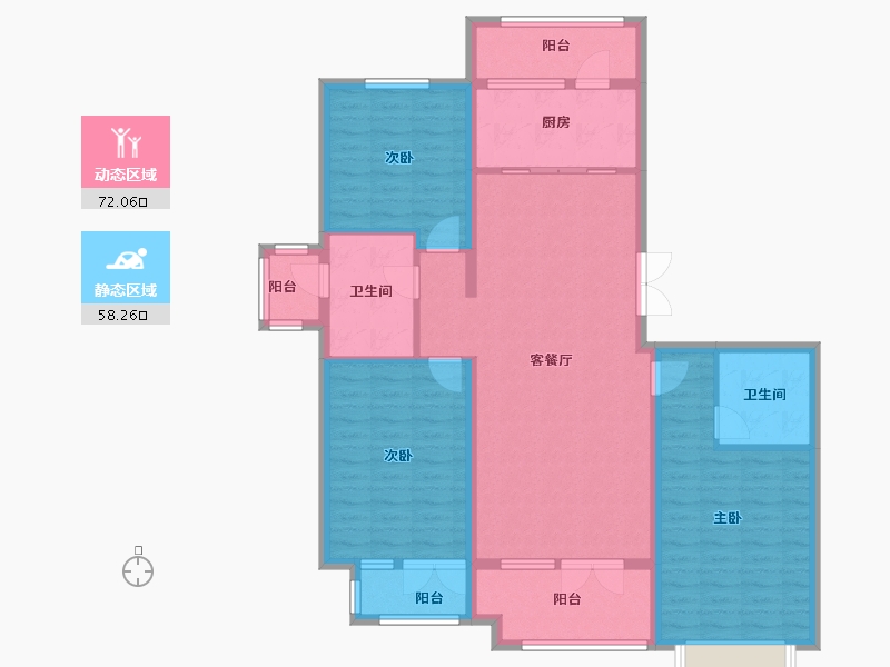 河北省-衡水市-天元怡水花园-117.09-户型库-动静分区