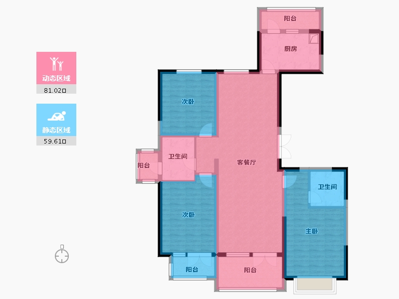 河北省-衡水市-天元怡水花园-125.40-户型库-动静分区