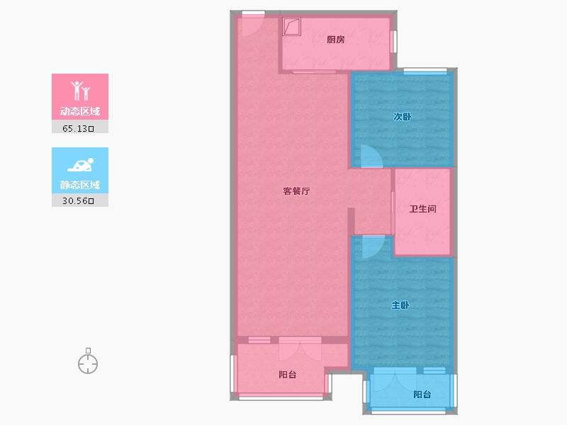 河北省-衡水市-天元怡水花园-86.03-户型库-动静分区