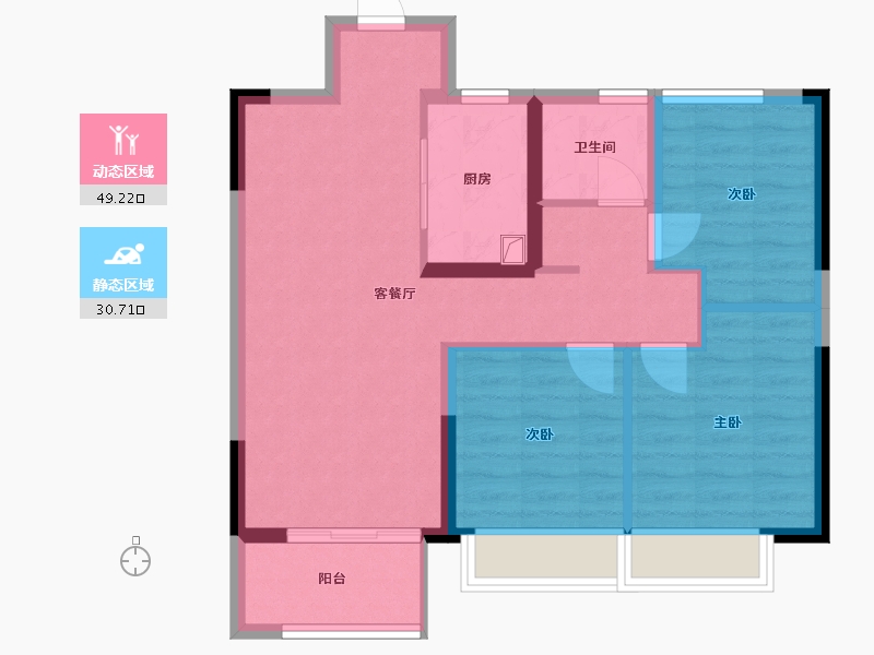 河南省-郑州市-孔雀城-71.20-户型库-动静分区