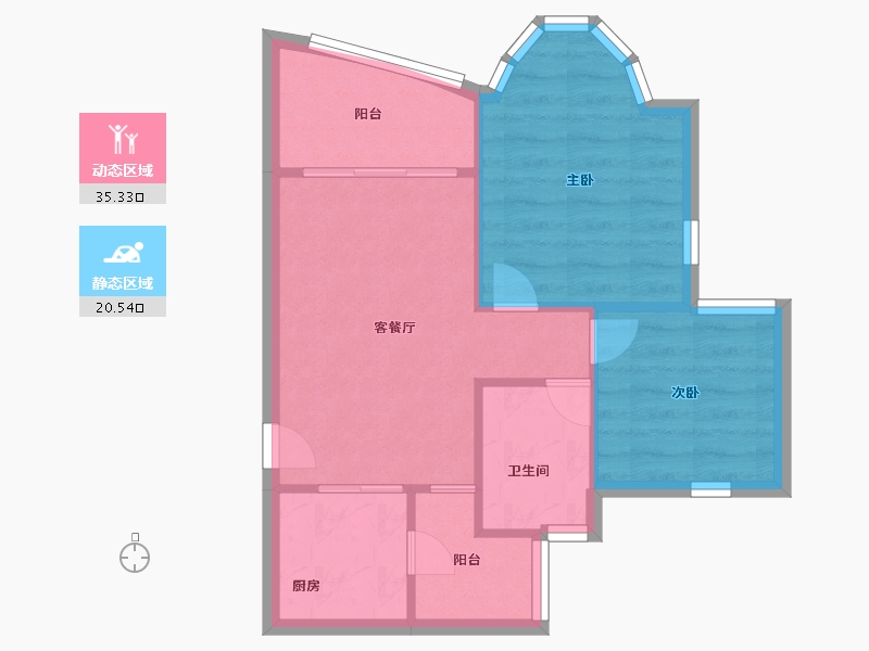 广东省-广州市-祈福新村山泉居-50.24-户型库-动静分区